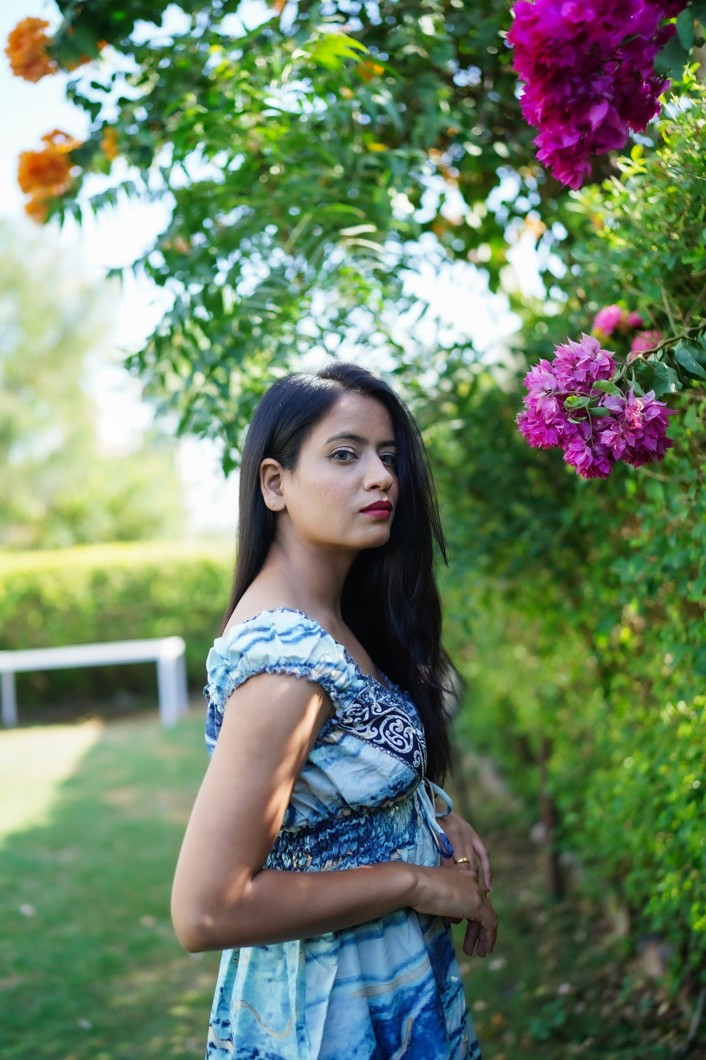 Light Blue Fusion Short Dress