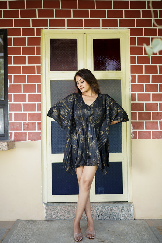 Black Short Kaftan for Summers